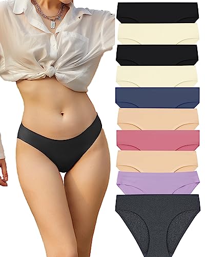 FINETOO 10er Pack Seamless Slips Damen Nahtlose Unterwäsche Sexy Hipster Panties Women Unterhosen Bequem Dessous Frauen Underwear Mehrpack XS-XL von FINETOO