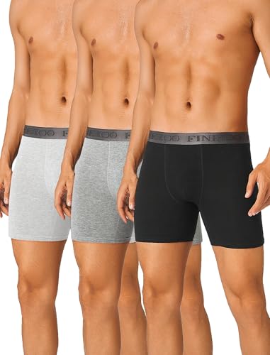 FINETOO 3er Pack Boxershorts Herren Baumwolle Unterhosen Männer Unterwäsche Men Retroshorts Boxer Shorts Lang Mutipack S-3XL von FINETOO