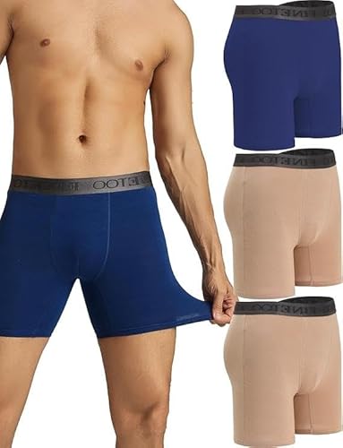 FINETOO 3er Pack Boxershorts Herren Baumwolle Unterhosen Männer Unterwäsche Men Retroshorts Boxer Shorts Lang Mutipack S-3XL von FINETOO