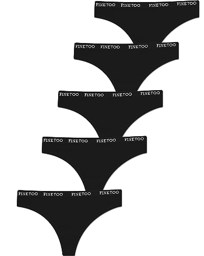 FINETOO 5er Pack String Tanga Damen Baumwoll Tangas Sportbund Thongs Soft Unterhosen Frauen Unterwäsche Mehrpack S-XL,S von FINETOO