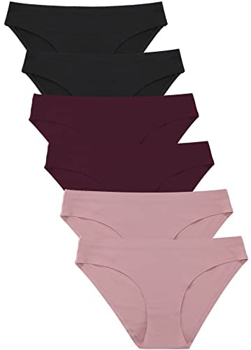 FINETOO 6er Pack Damen Seamless Slips Nahtlo Hipster Unsichtbare Unterhosen Sexy Unterwäsche Bequem Dessous Frauen Panties Bikini Mehrpack XS-XL von FINETOO