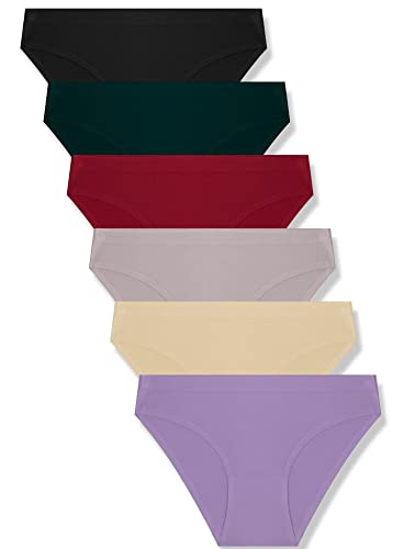 FINETOO 6er Pack Damen Seamless Slips Nahtlo Hipster Unsichtbare Unterhosen Sexy Unterwäsche Bequem Dessous Frauen Panties Bikini Mehrpack XS-XL von FINETOO