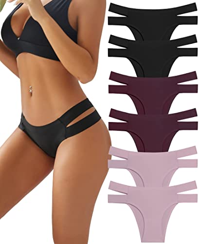 FINETOO 6er Pack Damen Seamless Slip Set Sexy Mädchen Unterwäsche für Frau Nahtlos Hipster Soft Unterhosen Bequem Dessous Frauen Unsichtbarer Panties S-XL von FINETOO