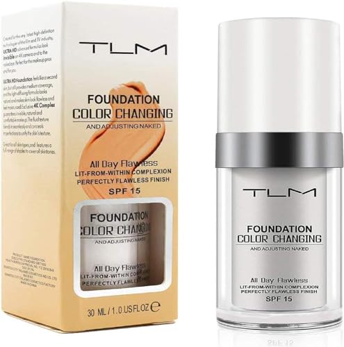 FINEVERNEK Flüssige Foundation, Concealer Abdeckung, Makelloses Make-up für die Farbwechselnde Grundierung, Warm Skin Tone Foundation,Feuchtigkeitsspendende Basis-Concealer Abdeckung von Nude Face von FINEVERNEK
