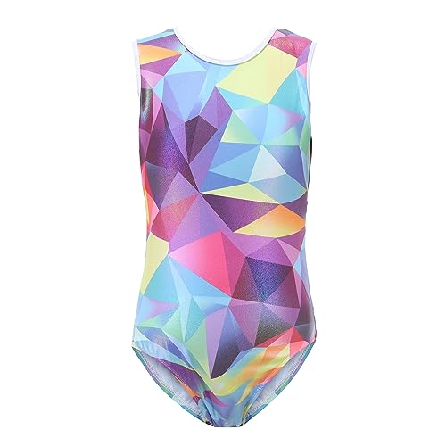 FINGER TEN Gymnastikanzug Mädchen Kurzarm Langarm Kinder Ballettanzug Gymnastik Training Gymnastikbody Trikotanzug Tanz Kleid (Bunt, Tag 10A (9-10 Jahre)) von FINGER TEN