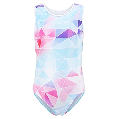 FINGER TEN Gymnastikanzug Mädchen Kurzarm Langarm Kinder Ballettanzug Gymnastik Training Gymnastikbody Trikotanzug Tanz Kleid Ballettkleid (Blau, Tag 10A (9-10 Jahre)) von FINGER TEN