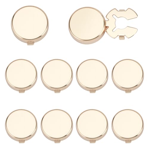 FINGERINSPIRE 10 Stück Knopfabdeckungen Manschettenknöpfe Aus Goldfarbenem Messing Für Herrenhemden 12.5mm Innendurchmesser Aufsteckbare Knopfabdeckungen Für Formelle Büro Hochzeits Und Partykleidung von FINGERINSPIRE