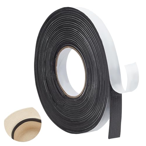 FINGERINSPIRE 10 m Hutklebebandrolle Schwarze Hüte Größenreduzierer Einsatz Schaumstofffüller 2cm Breiter Kappengrößenstreifen Einsatz Kappengrößenband Selbstklebend Für Fedora Baseballkappen von FINGERINSPIRE
