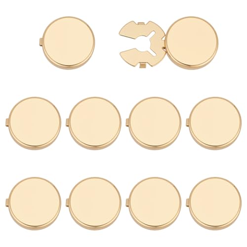 FINGERINSPIRE 5 Paar Knopfabdeckungen Für Herrenhemden 18mm Manschettenknöpfe Aus Messing Hellgoldene Manschettenknopfabdeckung Manschettenknöpfe Aus Messing Für Business Oder Formelle Zubehör von FINGERINSPIRE
