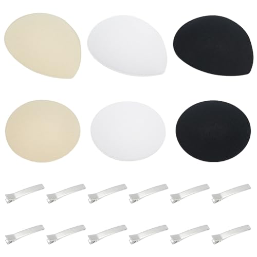 FINGERINSPIRE 6 Stück Tropfenförmige Runde Fascinator Hutbasis EVA Stoff Millinery Hutbasis Mit 12 Eisen Haarspangen Hut Fascinators Für DIY Bastel Und Herstellungsmaterial Für Millinery von FINGERINSPIRE