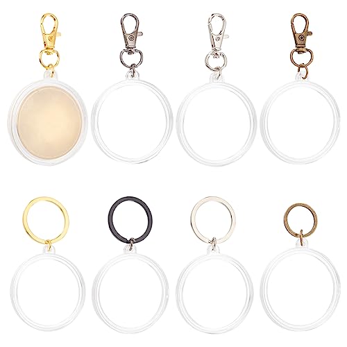 FINGERINSPIRE 8 Stück Schlüsselanhänger Münzkapselhalter Münzhalter Kapsel Schlüsselanhänger 40 mm Acryl Münzbehälteretui Mit Legierungszubehör Runder Silberdollar Münzhalter Für Münzsammelbedarf von FINGERINSPIRE