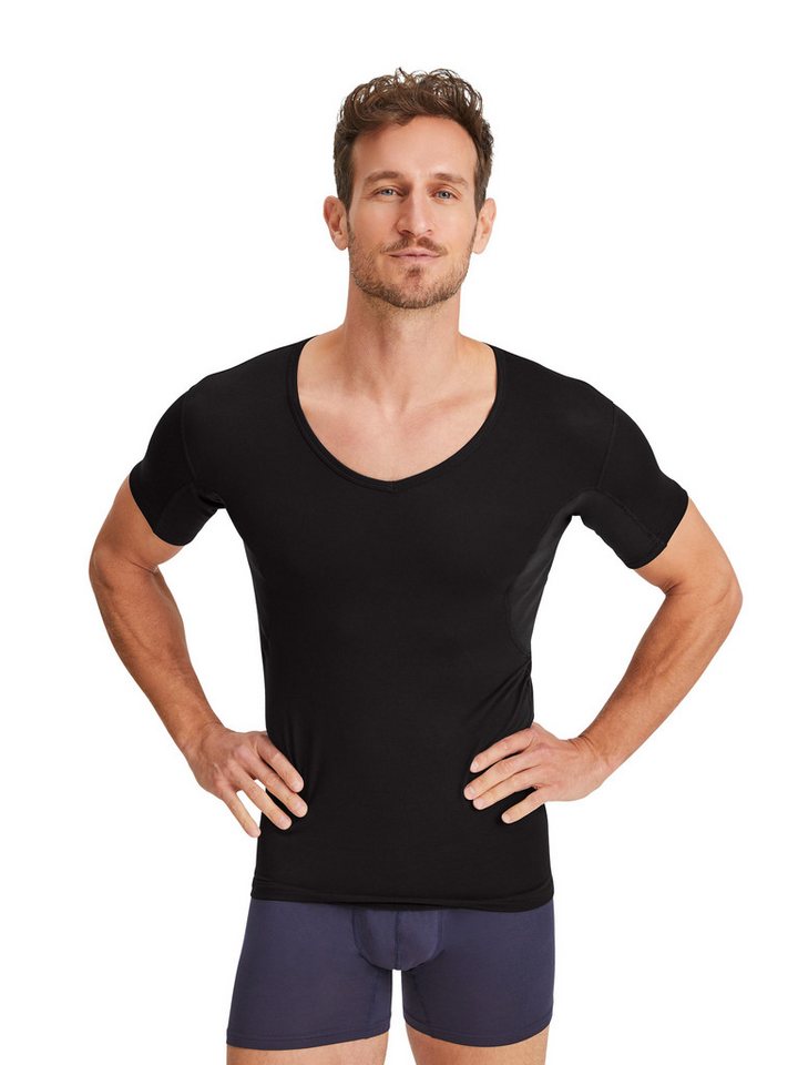 FINN Design Funktionsunterhemd Wasserabweisendes Anti-Schweiß Shirt Herren mit V-Ausschnitt Schutz vor Schweißflecken und Schweißgeruch am gesamten Oberkörper von FINN Design