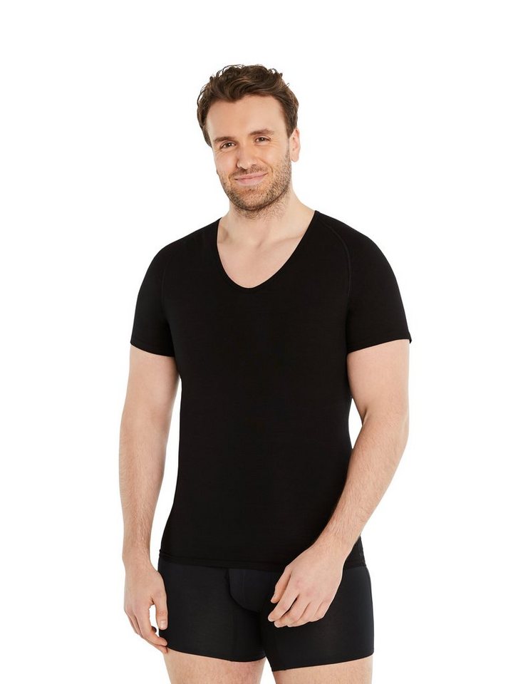 FINN Design Shapinghemd mit starker Kompression - Kurzarm Shirt Herren mit Bauchweg Effekt Shapewear Unterhemd aus Baumwolle für einen flacheren Bauch von FINN Design