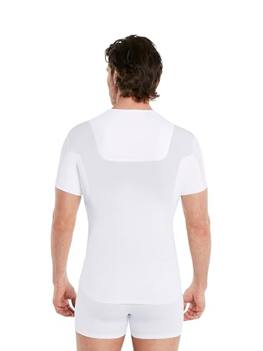 FINN Anti-Schweiß Shirt Herren mit Einlage am Rücken und integrierten Achselpads gegen Starkes Schwitzen - Unterhemd mit garantiertem Schutz vor Schweißflecken und Schweißgeruch Weiß Weiss XL von FINN