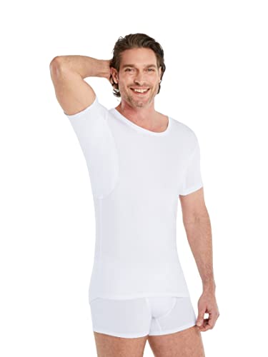 FINN Anti-Schweiß Shirt Herren mit Rundhals und integrierten Achselpads gegen Starkes Schwitzen - Unterhemd mit garantiertem Schutz vor Schweißflecken und Schweißgeruch Weiß Weiss XXL FINN Anti-Schweiß Shirt Herren mit Rundhals und integrierten Achselpads gegen Starkes Schwitzen - Unterhemd mit garantiertem Schutz vor Schweißflecken und Schweißgeruch Weiß Weiss XXL von FINN