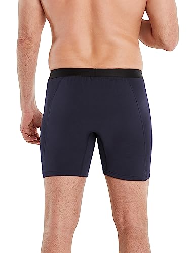 FINN Anti-Schweiß Herren Boxershorts mit garantiertem Schutz vor Schweißflecken und Schweißgeruch - Unterhose gegen Starkes Schwitzen am Gesäß aus Lenzing® Modal-Stoff Blau L von FINN