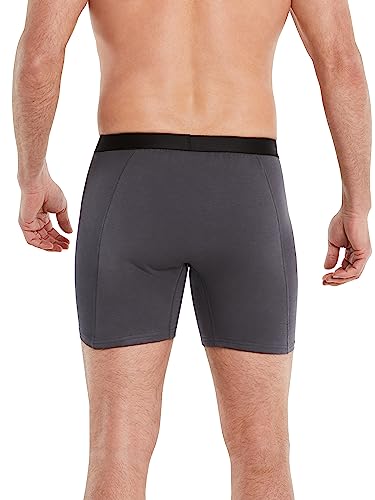 FINN Anti-Schweiß Herren Boxershorts mit garantiertem Schutz vor Schweißflecken und Schweißgeruch - Unterhose gegen Starkes Schwitzen am Gesäß aus Lenzing® Modal-Stoff Grau L von FINN