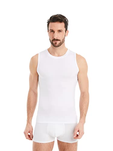 FINN Business Herren Unterhemd Ärmellos mit Rundhals-Ausschnitt - Unterziehshirt Männer Tank-Top aus original Lenzing® Modal Stoff Weiß Weiss L von FINN