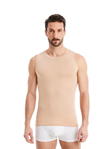 FINN Business Unterhemd Herren Ärmellos mit Rundhals-Ausschnitt - Unterziehshirt Männer aus original Lenzing® Modal Stoff - Das perfekte Tank-Top unter Hemd und Anzug Hautfarbe Nude 4XL von FINN