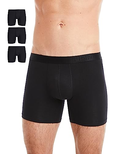 FINN Herren Boxershorts 3er-Pack Atmungsaktive Männer Unterhosen aus Micro-Modal Schwarz S von FINN