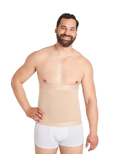 FINN Kompressions-Gürtel Herren - Figurformende Shapewear Bauchbinde aus Baumwolle - Starker Body-Shaper für Männer mit Bauchweg-Effekt Hautfarbe Nude L von FINN
