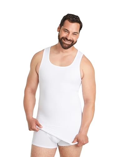 FINN Seamless Kompressions-Shirt Herren mit Bauchweg Effekt - Figurformendes Shapewear Tank-Top ohne Nähte - Starkes Body Shaper Unterhemd für einen flacheren Bauch Unsichtbare Weiß Weiss M FINN Seamless Kompressions-Shirt Herren mit Bauchweg Effekt - Figurformendes Shapewear Tank-Top ohne Nähte - Starkes Body Shaper Unterhemd für einen flacheren Bauch Unsichtbare Weiß Weiss M von FINN