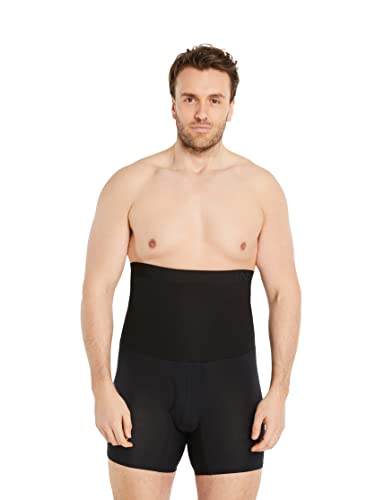 FINN Shapewear Boxershorts Herren mit Bauch-Weg Effekt - Figurformende Body-Shaper Kompressionsshorts - Miederpants Unterhose mit hoher Taille für Männer aus Baumwolle Schwarz 3XL von FINN