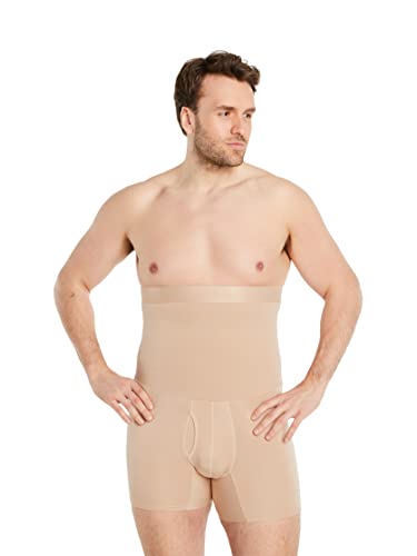 FINN Shapewear Boxershorts Herren mit Bauch-Weg Effekt - Figurformender Body-Shaper - Miederpants Unterhose mit hoher Taille für Männer aus Baumwolle Unsichtbare Hautfarbe Nude L von FINN