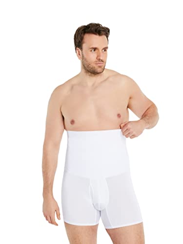 FINN Shapewear Boxershorts Herren mit Bauch-Weg Effekt - Figurformende Body-Shaper Kompressionsshorts - Miederpants Unterhose mit hoher Taille für Männer aus Baumwolle Weiß Weiss 3XL von FINN