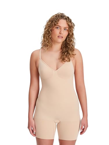 FINN Shapewear Damen Body - Stark formender Bauchweg Bodysuit ohne Nähte - Seamless Miederbody mit verstellbaren Trägern für Frauen Hautfarbe Nude S von FINN