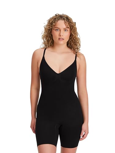 FINN Shapewear Damen Body - Stark formender Bauchweg Bodysuit ohne Nähte - Seamless Miederbody mit verstellbaren Trägern für Frauen Schwarz M von FINN
