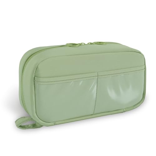 FINPAC Federmäppchen, Federtasche Große Kapazität Stift Etui Pencil Case mit 3 Fächer Mäppchen 180° Flachaufklapp-Design Schreibwarenbeutel Stiftetasche Bleistifttasche für Schule & Büro (Grün) FINPAC Federmäppchen, Federtasche Große Kapazität Stift Etui Pencil Case mit 3 Fächer Mäppchen 180° Flachaufklapp-Design Schreibwarenbeutel Stiftetasche Bleistifttasche für Schule & Büro (Grün) von FINPAC