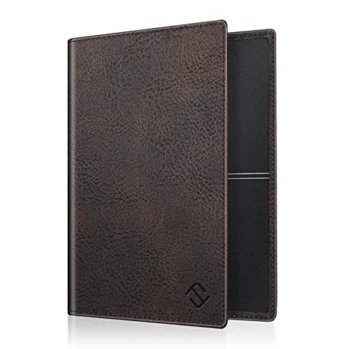 FINTIE Fahrzeugschein Hülle für Zulassungsbescheinigung - Ultradünne Leichte Fahrzeugscheinetui Kreditkartenetui aus Kunstleder Tasche für KFZ Fahrzeugschein/Ausweis/Karten, Dunkelbraun von FINTIE