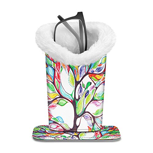 Fintie Brillenhalter mit Plüschfutter, Brillenständer, kratzfest, für Schreibtisch, Nachttisch, Büro, Love Baum, 5.51*3.94*3.54 von FINTIE