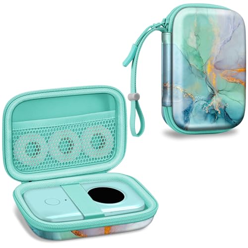 Fintie Etikettenmacher-Hülle, kompatibel mit Phomemo D30 D35, Nelko P21, SUPVAN E10, NIIMBOT D11 D110, JADENS D110 – tragbare, stoßfeste Hartschalen-Etikettendrucker-Trageabdeckung, smaragdfarbener von FINTIE