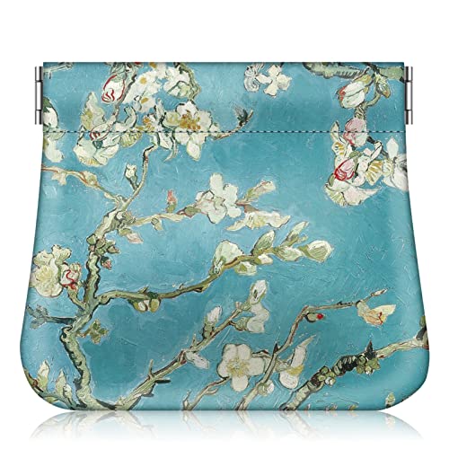 Fintie Portemonnaie Damen Klein, Premium Kunstleder Geldbörse Geldbörse Geldbeutel Portemonnaie Klein Coin Purse Münzgeldbörse Münzbeutel Schlüsseletui für Damen, Mandelblüten von FINTIE