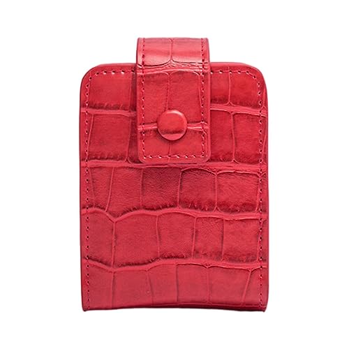 FIOERDTUIE Praktischer und tragbarer Make up Taschen Organizer für Frauen unterwegs. PU Make up Tasche für Frauen, kleine Make up Tasche, Kosmetiktasche, Rot von FIOERDTUIE