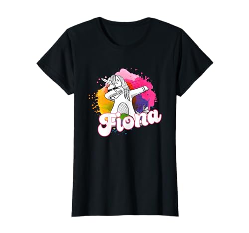 FIONA - Schöner Mädchen Name mit coolem Einhorn T-Shirt von FIONA Tochter Enkel Geburtstag Geschenkideen