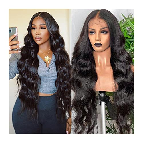 Damen Perücken 14-32inch Spitze Frontal Perücke 4 × 4 Brasilianische Body Wave Wig 180% Dichte Transparente Spitze Front Menschliche Haarperücken for Frauen 13x4 Human Spitze Perücke Beauty Ladieshair von CLoxks