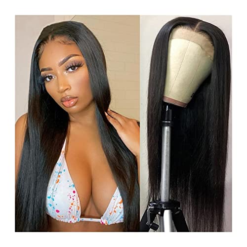 Damen Perücken Brasilianische gerade menschliche Haarperücken for Frauen 5x5 Remy Hair Spitze Verschluss Perücke 150% Dichte HD Transparente Spitzenverschluss Perücke 4x4 braune Spitzenverschluss Perü von FIONEL