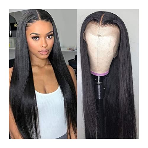 Damen Perücken Brasilianische menschliche Haarspitze Perücke gerade 13 × 4 Lace Front Perücke mit Babyhaar 10-30 Zoll HD Transparente Spitze Frontal Perücke Menschenhaarperücken for Frauen Beauty Ladi von FIONEL