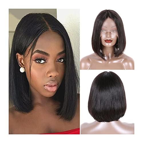 Damen Perücken Kurze Bob Perücke Spitze Front Menschliches Haar Perücken Prepucked 8-14 Zoll Remy Brazilian Straight Bob 13 × 4 Spitzenfrontperücken for Frauen Beauty Ladieshair (Size : 150% density von FIONEL