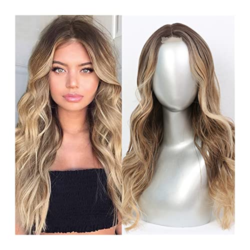 Damen Perücken Synthetische Spitzeperücken for Frauen mittleren Trennzeichen 26inch Long Wavy Lace Perücken Hochtemperatur-Faser-synthetisches Haar for Cosplay/Täglich Beauty Ladieshair von FIONEL