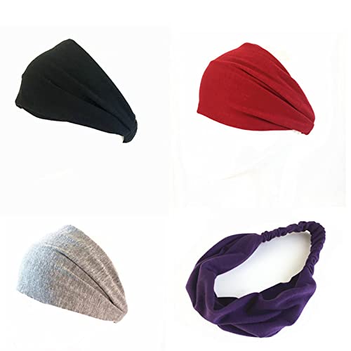 Haarbänder Kopfband Wide Headbands Women Hair Band Head Wrap Stretchy Hair Band Hairbands Yoga Workout Head Wraps Running Hair Accessories Stirnbänder für Laufen, Training und Yoga von FIONEL