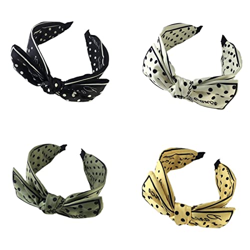 Haarbänder Kopfband Women's Vintage Bow Hair Hoop Fashion Sweet Headband Accessories Pack Of 4 Stirnbänder für Laufen, Training und Yoga von FIONEL