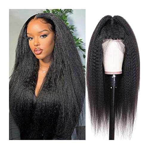 Perücke für Frauen 8-28 inch Kinky Gerade Spitze Perücke 360 ​​Spitze Frontal Perücke vorgepuckte mittelbraune Spitze Remy Brazilian 4x4 Verschluss Perücke Menschenhaarperücken for Frauen Human Hair W von FIONEL