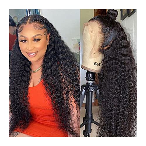 Perücke für Frauen Deep Wave Lace Front Perücken Menschliche Haarperücken Prepucked 150% Dichte 13x4 4x4 Brasilianische tiefe lockige Spitzeperücke HD Transparente Spitzeperücken mit Babyhaar Human Ha von FIONEL