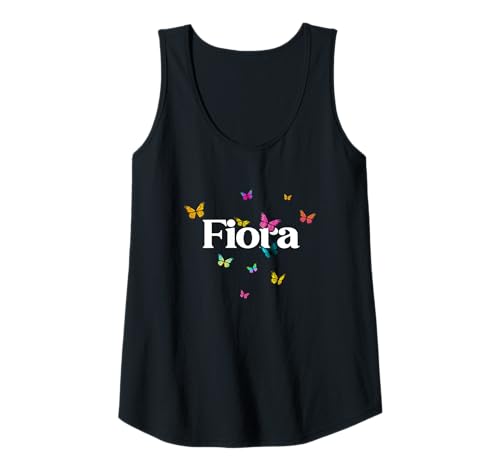 Damen FIORA - Schöner Mädchen Name mit bunten Schmetterlingen Tank Top von FIORA Tochter Enkel Geburtstag Geschenkideen