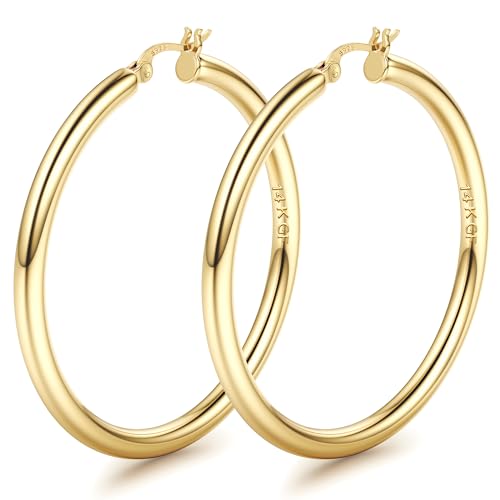 FIOROYAL Ohrringe Gold Creolen Silber 925 Groß,14K Gold Gefüllt Chunky Creolen Gold,4 mm Dicke Hohle Röhren Goldene Creolen Damen,Hypoallergen Leichte Mittelgroß Ohrringe Creolen 70MM FIOROYAL Ohrringe Gold Creolen Silber 925 Groß,14K Gold Gefüllt Chunky Creolen Gold,4 mm Dicke Hohle Röhren Goldene Creolen Damen,Hypoallergen Leichte Mittelgroß Ohrringe Creolen 70MM von FIOROYAL