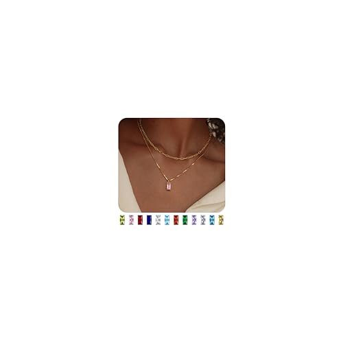 FIOROYAL 14K Vergoldete Kette Damen,Geburtsstein Anhänger Halskette Gold,Stapelbar Goldkette Damen,Exquisit Smaragd Ruby Geburtsstein Kette Frau Mädchen Mama,Oktober Geburtstagsgeschenk für Frauen FIOROYAL 14K Vergoldete Kette Damen,Geburtsstein Anhänger Halskette Gold,Stapelbar Goldkette Damen,Exquisit Smaragd Ruby Geburtsstein Kette Frau Mädchen Mama,Oktober Geburtstagsgeschenk für Frauen von FIOROYAL
